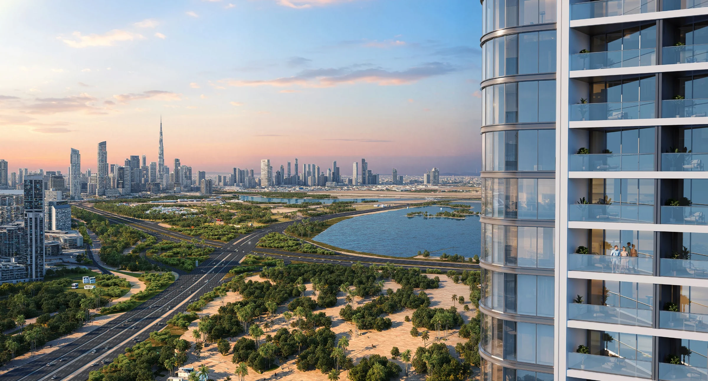 Views of Downtown Dubai and Ras Al Khor