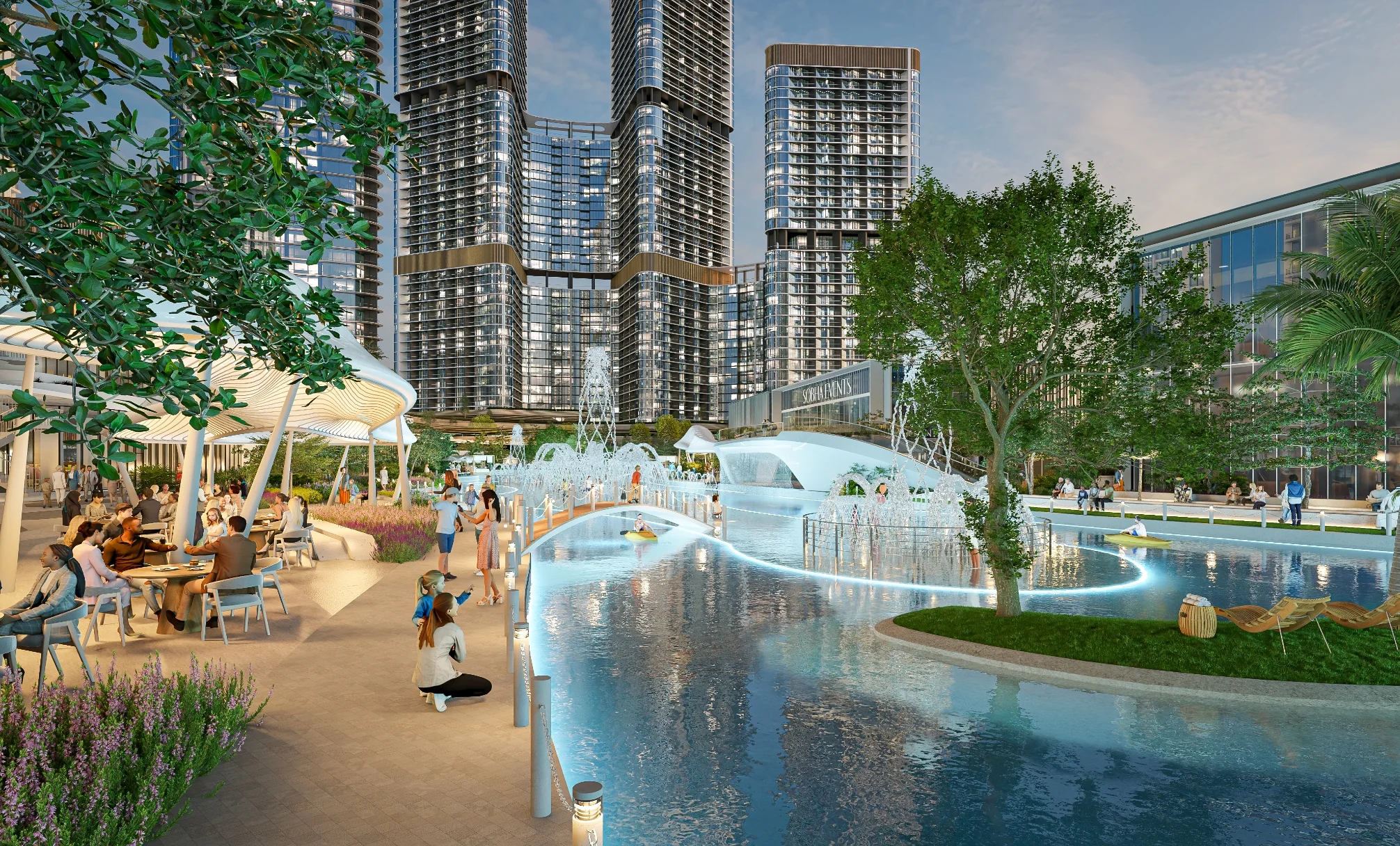 Built around a water feature