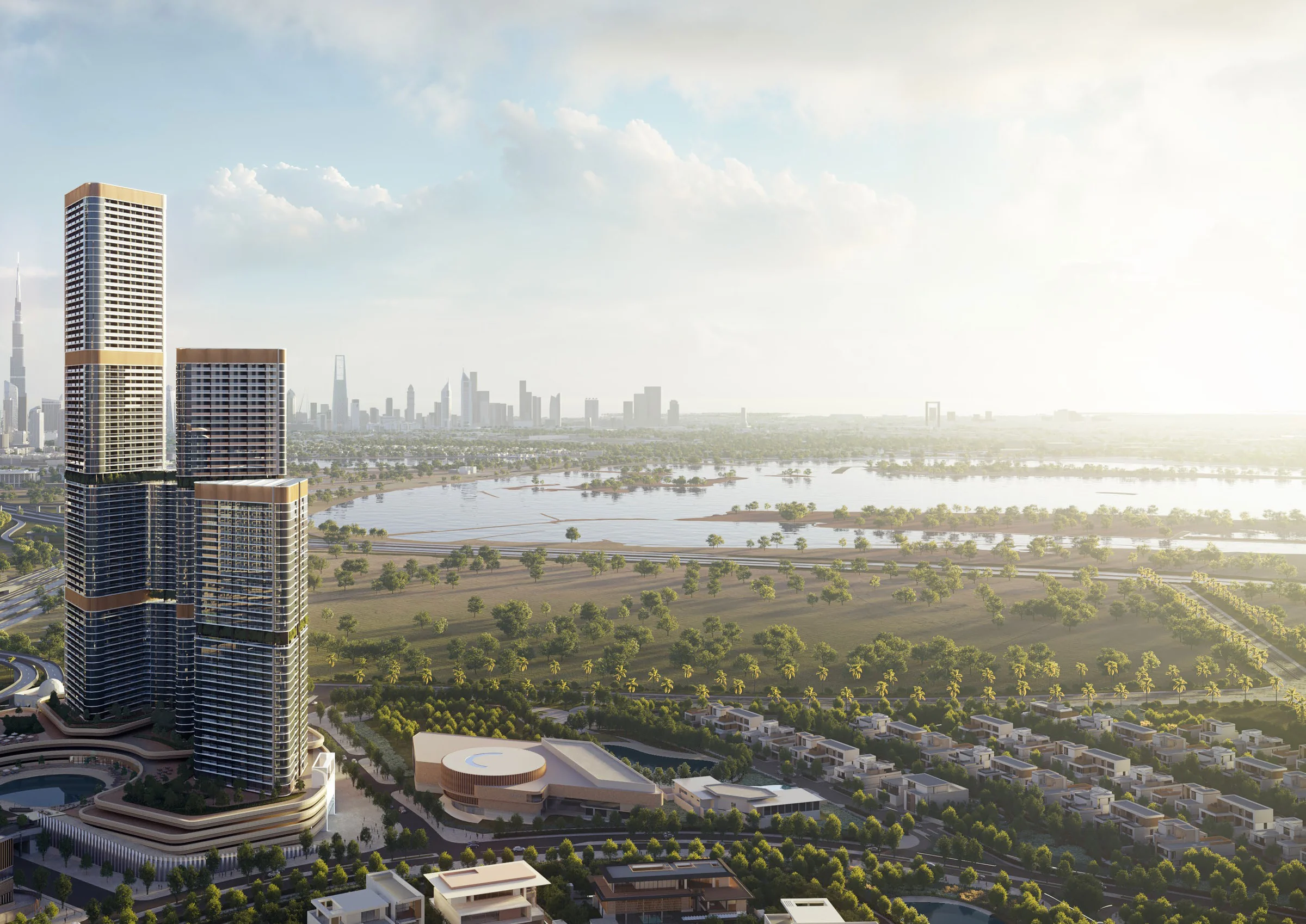 Views of Downtown Dubai and Ras Al Khor