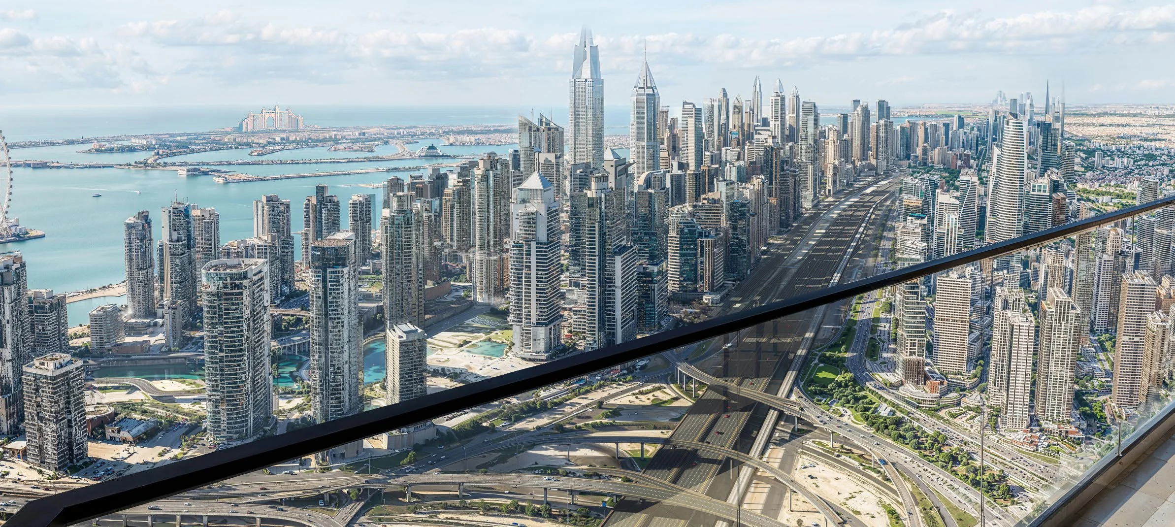 Views towards Dubai Marina and the sea