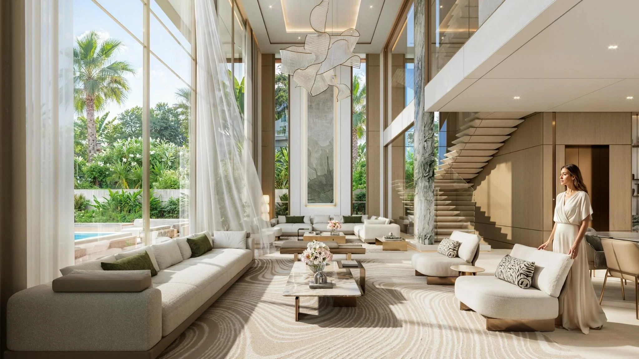 Double-height villa living