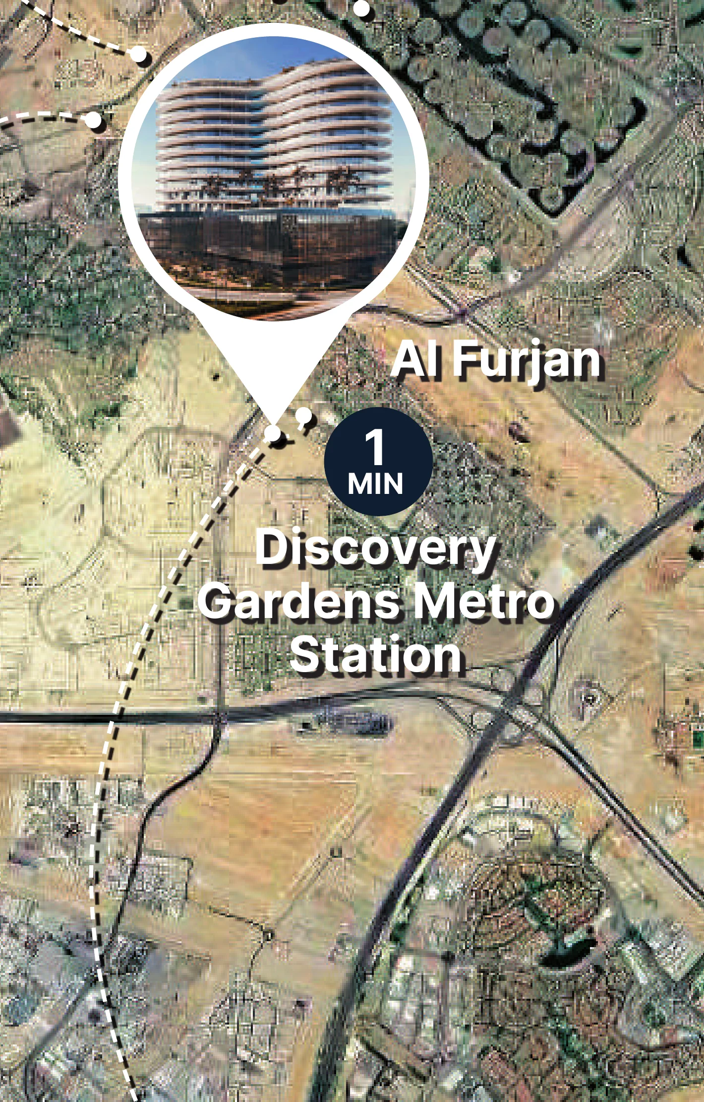 Next to Discovery Gardens Metro Station